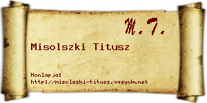 Misolszki Titusz névjegykártya